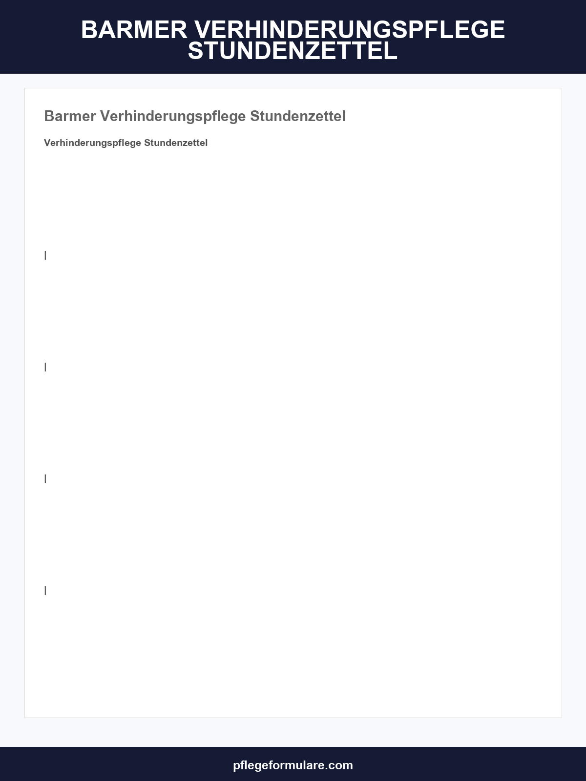 Barmer Verhinderungspflege Stundenzettel